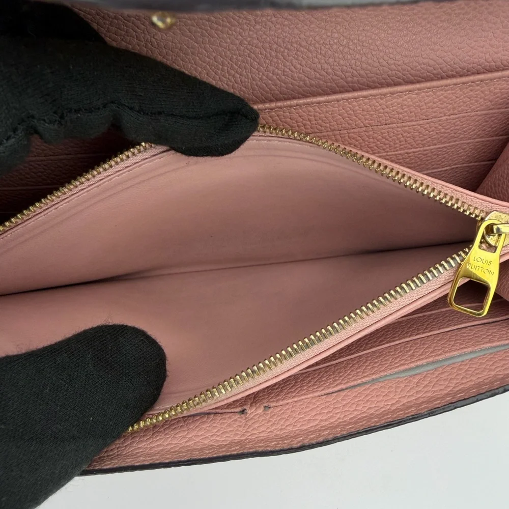 Louis Vuitton Poudre Empriente Sarah Wallet w/ Chain Blush Pink - Picture 9 of 16